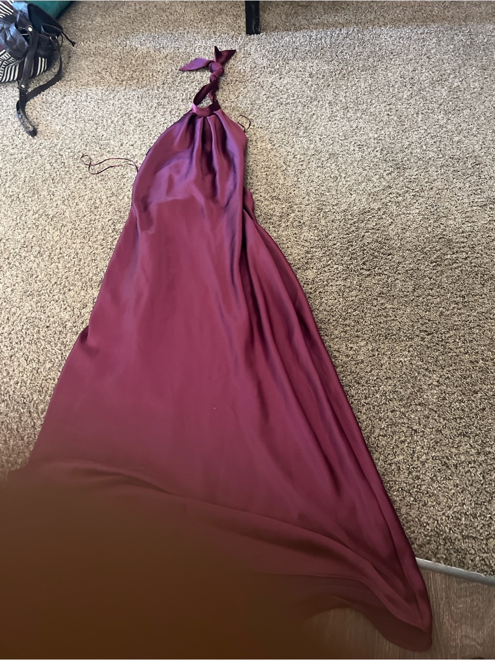 Zara Burgundy Halter Maxi Dress